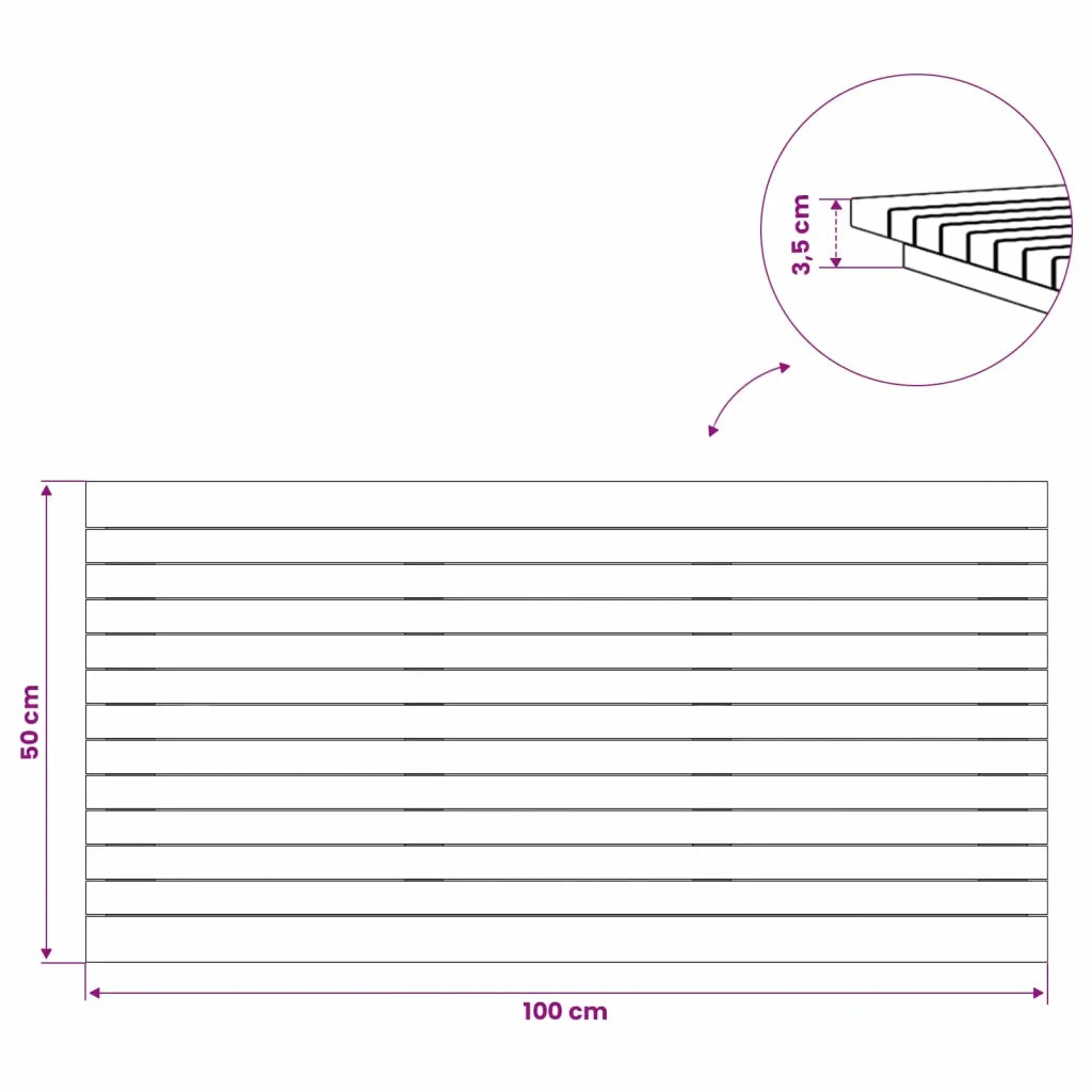 Piano del tavolo 100 x 50 x 3,5 cm Rettangolare Naturale 42033157