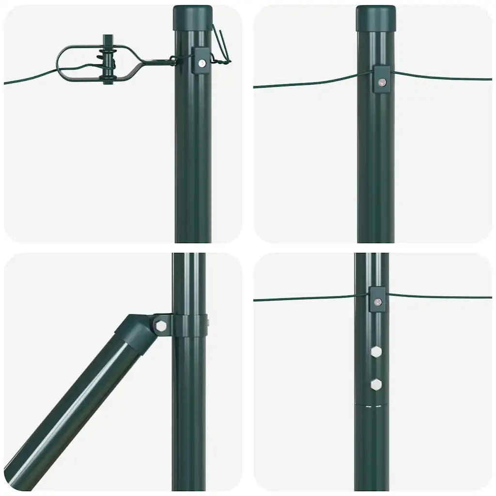 Palo della recinzione 7 pcs Verde Acciaio 42004244