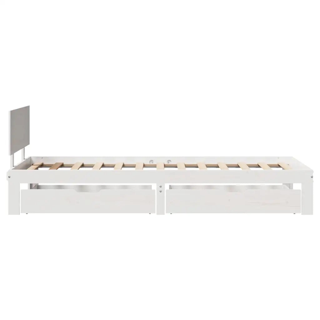 vidaXL Giroletto con Cassetti Bianco 90x200 cm Legno Massello di Pino