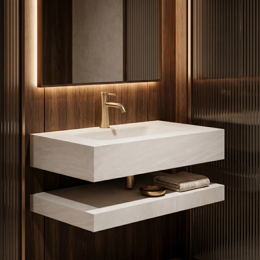 Lavabo Da Parete Con Mensola Rea Apollo Gran Cloud Sky 80