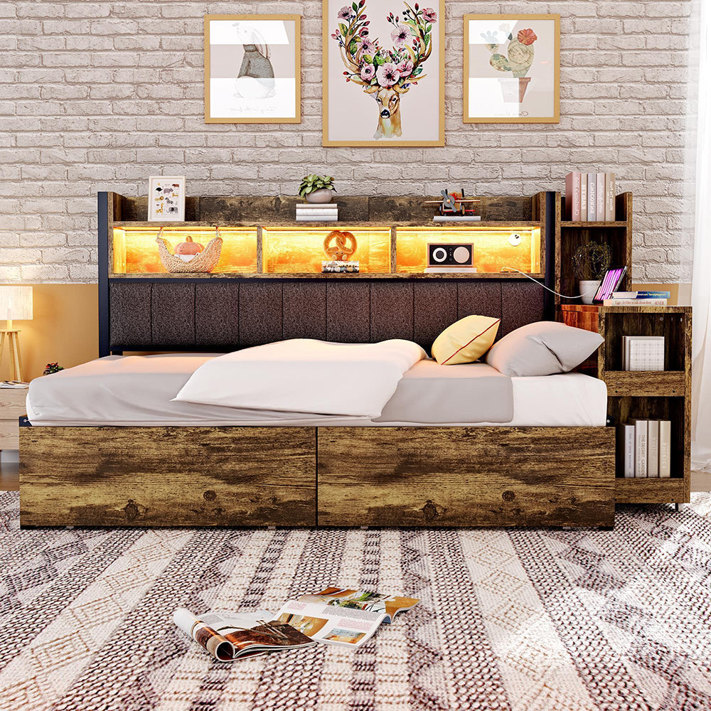 Divano letto ferro 90x200cm?- Xylo - LED scrivania legno