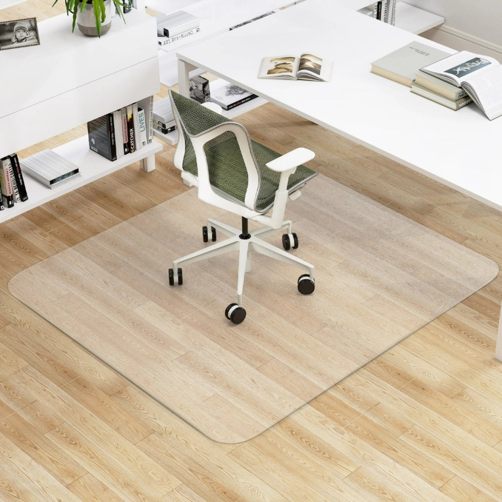 Tappetino trasparente per sedie per pavimenti in legno massello, Tappeto protettivo in PVC per sedie con rotelle 180 x 160 cm-Tappetini
