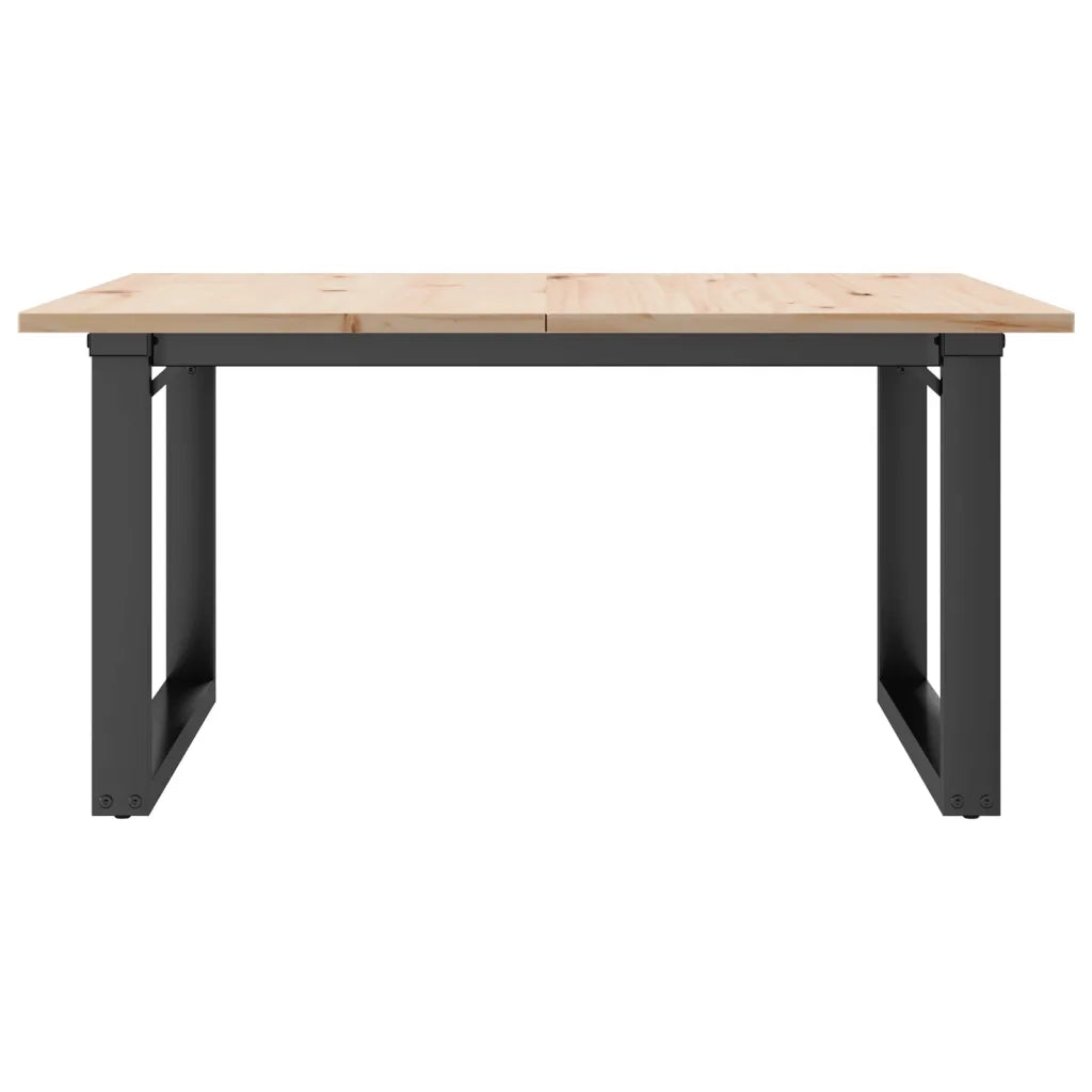 Tavolino da Salotto Telaio a O 80x80x45cm Legno Pino e Acciaio
