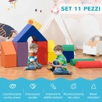 Set di Costruzioni Morbide per Bambini da 1-3 Anni con 11 Forme, in PU e EPE, Colori Vari