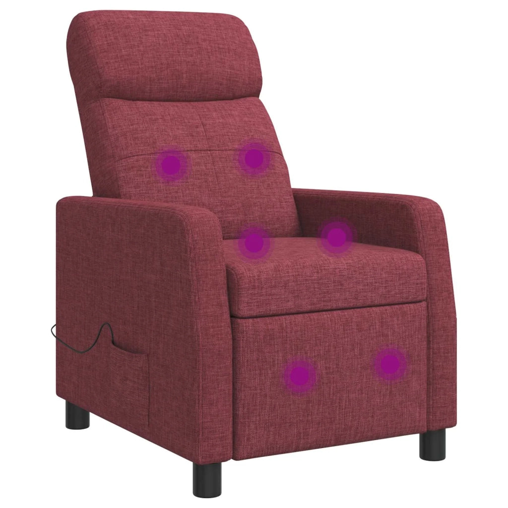 Divano Sedia-Poltrona Massaggiante Rosso Vino Tessuto 986377