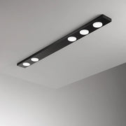 Plafoniera Moderna Bottone Metallo Nero Opaco 5 Luci Gx53 Ip20