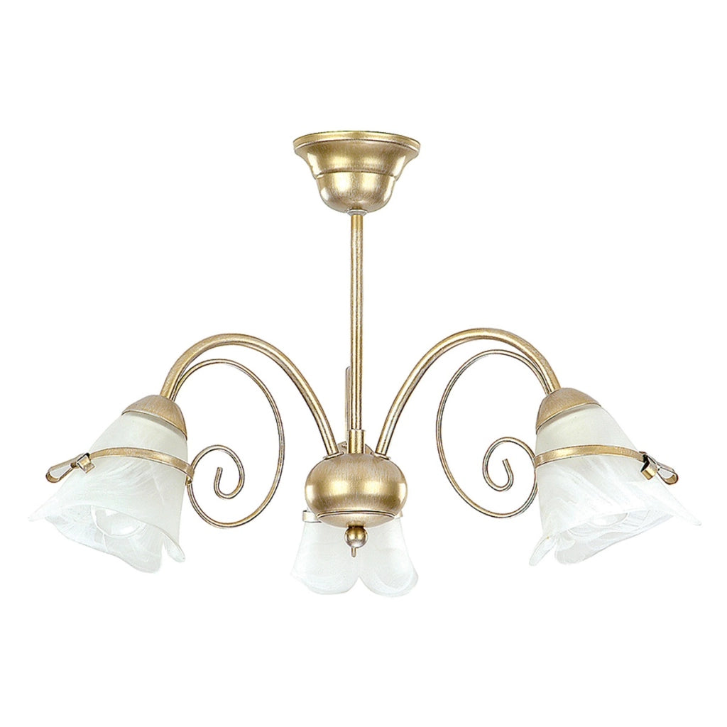 Lampadario sospensione Luminex Kokarda 3xE14 oro vetro