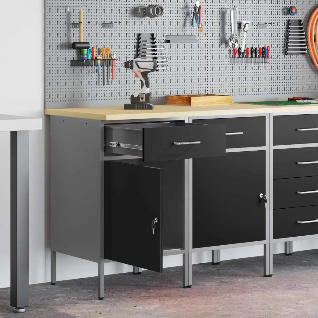Mobile da lavoro 2 pz Nero e Grigio 100 x 55 x 85 cm CFW6211481