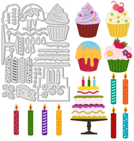 Stencili e matite per decorare candele per compleanni