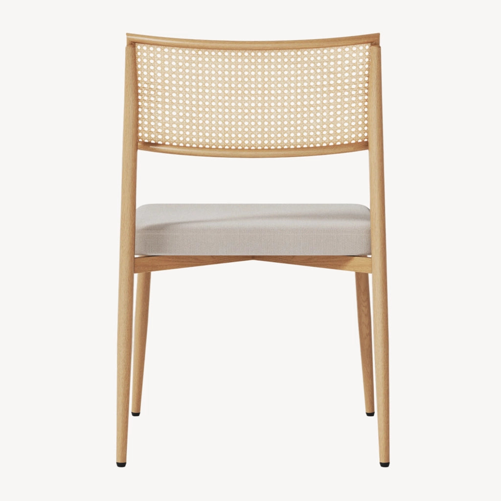 Set di 2 Sedie Jördfjok da Sala Pranzo Imbottite con Schienale Effetto Rattan / Beige [en.casa]