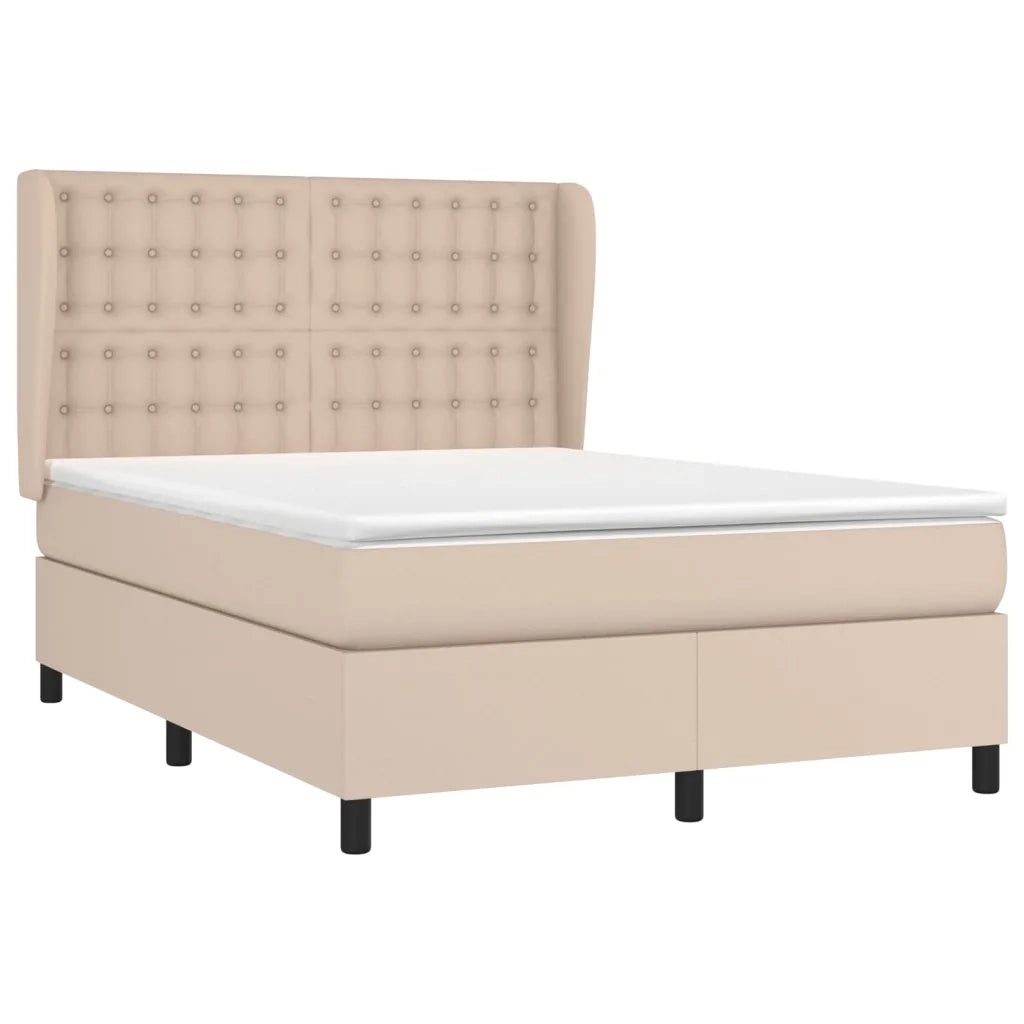 Giroletto a Molle con Materasso Cappuccino 140x200cm Similpelle