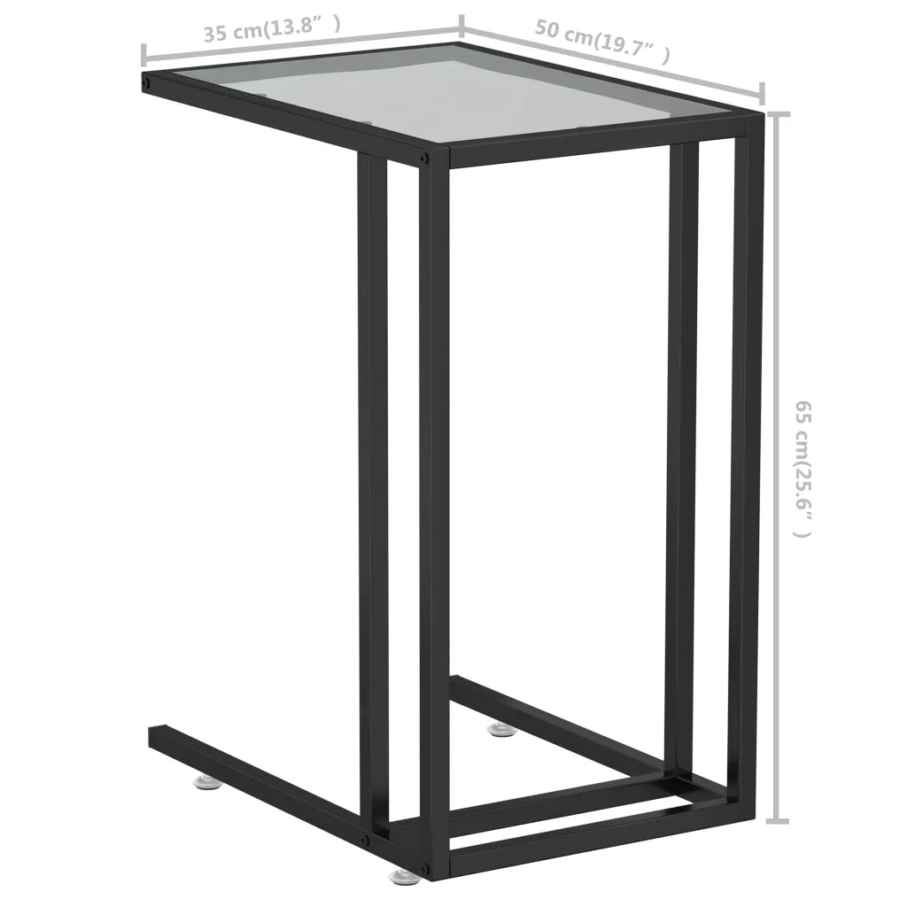Tavolino per Computer-Tavolino da soggiorno-Tavolo Trasparente 50x35x65 cm Vetro Temperato 846196