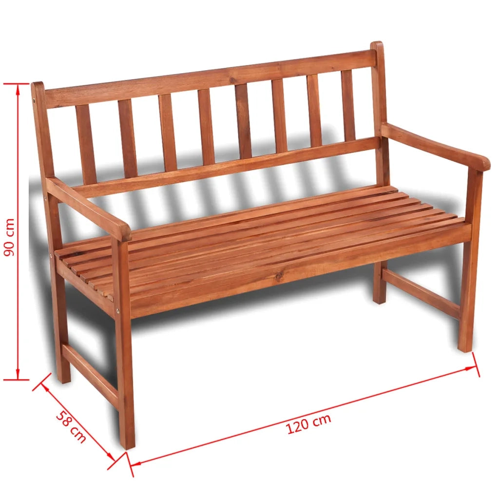 Panca da Giardino 120 cm in Legno Massello di Acacia 41448