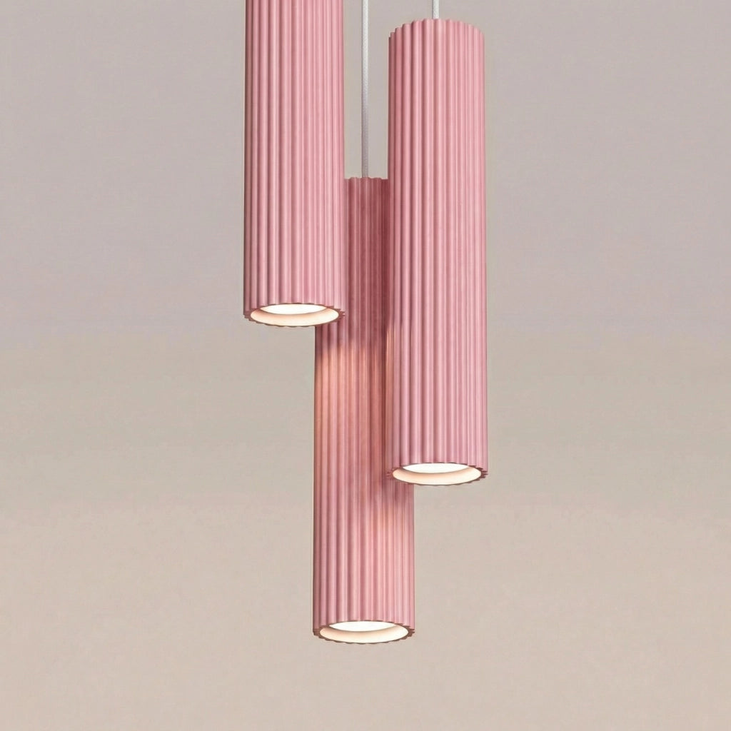 Lampada a sospensione KARBON 3P rosa