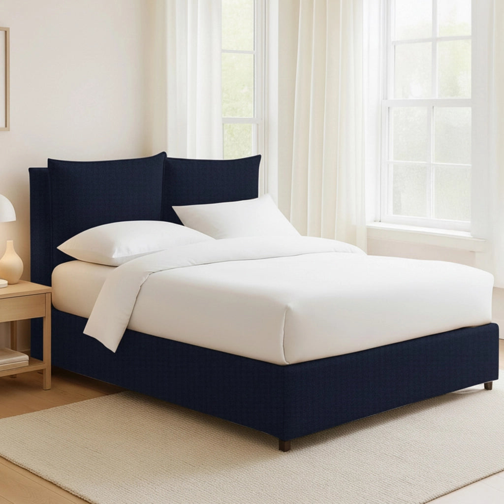 Liskeard, Letto Matrimoniale Sfoderabile Made in Italy, Viola Scuro