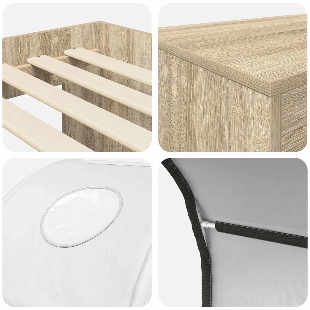 Letto con Tunnel 3 pz Rovere Artigianale e Bianco 3423521