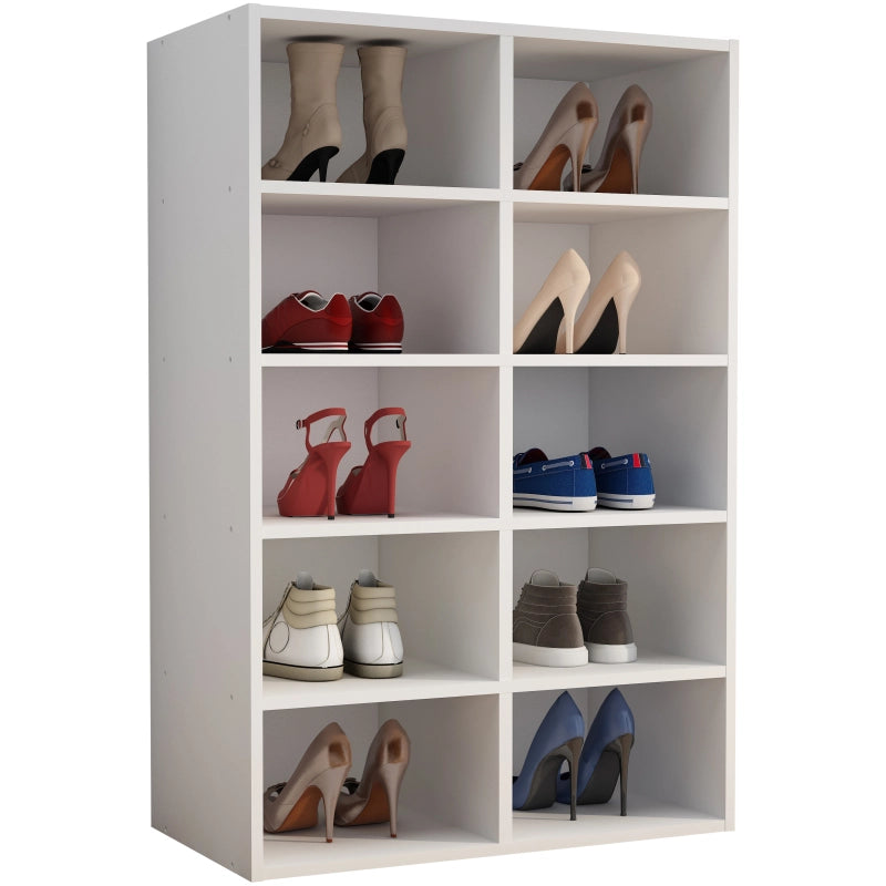 Legno Strong Scarpiera H84 L55 P30 cm Mobile Porta Scarpe Salvaspazio a Ripiani Stabile e Robusto Colore Bianco