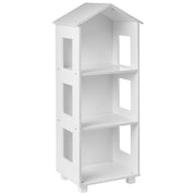 Libreria per bambini in MDF bianco a 3 ripiani per cameretta e sala giochi in stile scandinavo