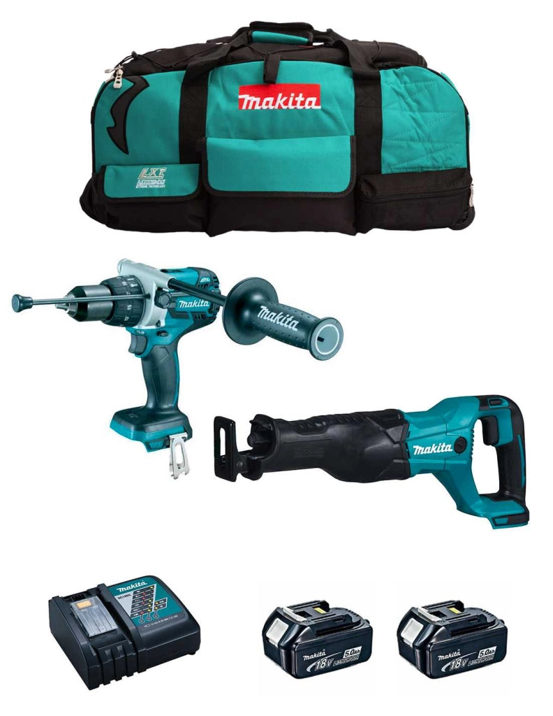 MAKITA Kit MK209 (DHP481 + DJR186 + 2 x 5,0 Ah + DC18RC + LXT600)