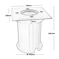 Faretto carrabile calpestabile IP65 incasso terreno lampada led GU10 FORMA QUADRATO