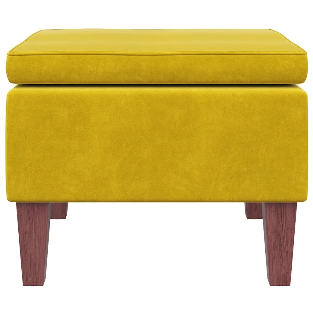 Poggiapiedi con Gambe in Legno Giallo in Velluto cod mxl 48240