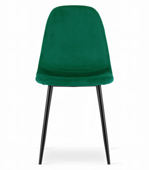 Sedia VALORA COMO - Design ergonomico in velluto verde scuro x 3