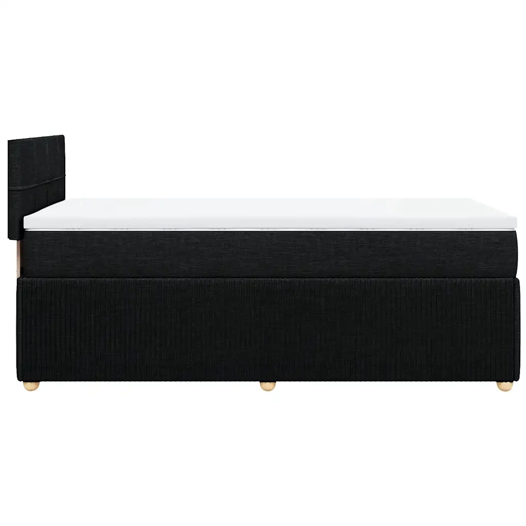 Giroletto a Molle con Materasso Nero 100x200 cm in Tessuto