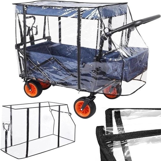 Oggetti per la pioggia universali per carrello da mano - trasparente - pieghevole - accessori per spiaggia Bolderkar