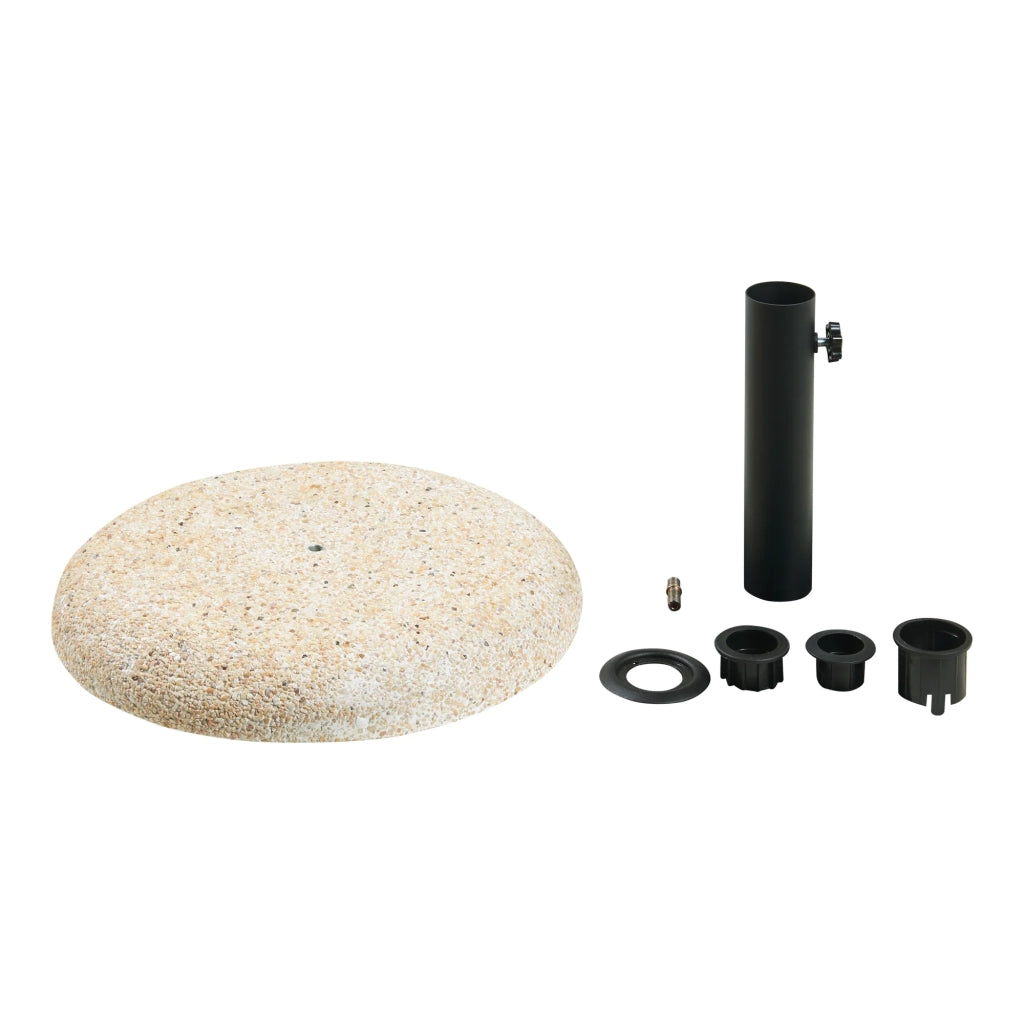 Base per ombrellone da giardino con adattatori 37 42 52 58 mm effetto pietra beige 03_0010256
