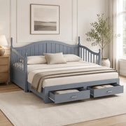Divano letto estraibile 90/180x190 cm in legno grigio
