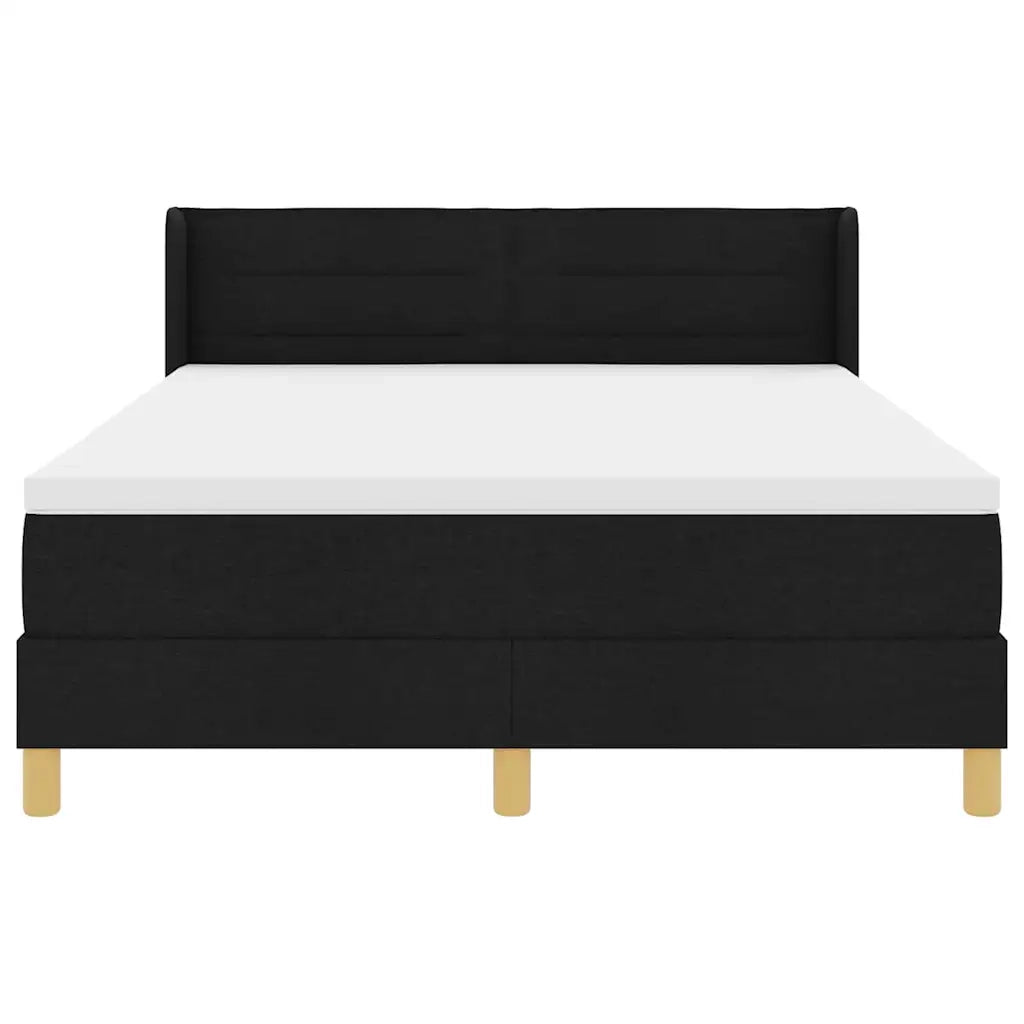 Letto a molle con materasso Nero 190 x 140 cm Tessuto 3341225