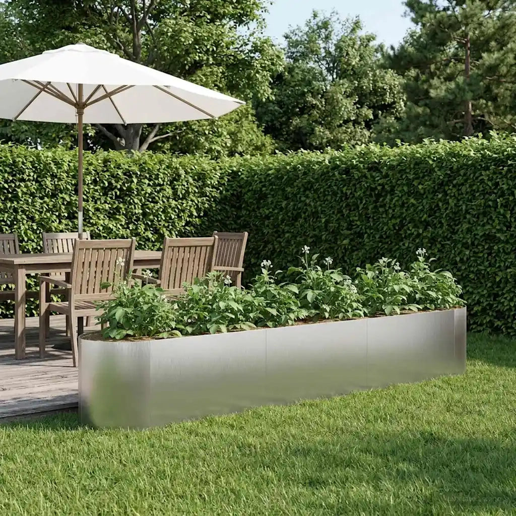 Letto rialzato da giardino Acciaio Inox 300 x 40 x 40 cm 8011730