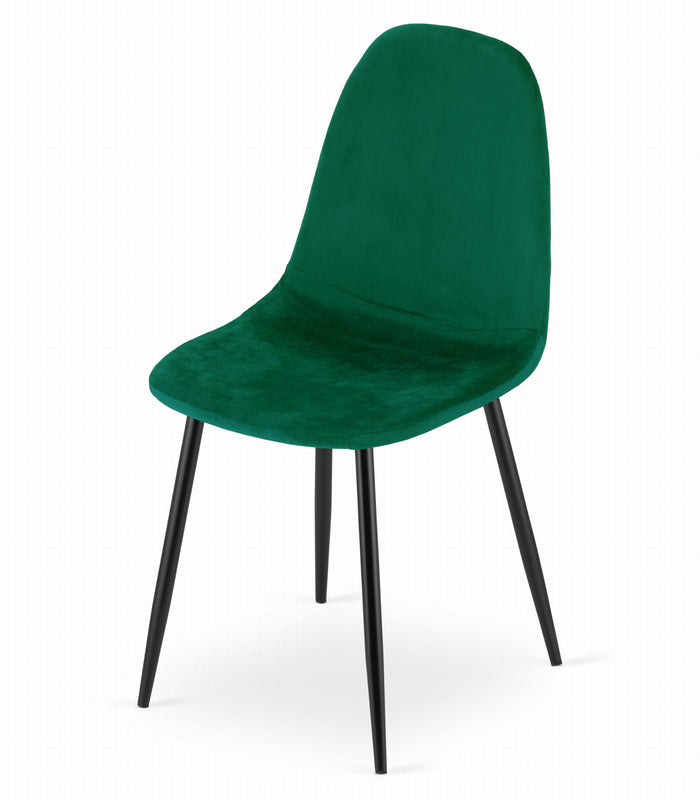 Sedia VALORA COMO - Design ergonomico in velluto verde scuro x 3