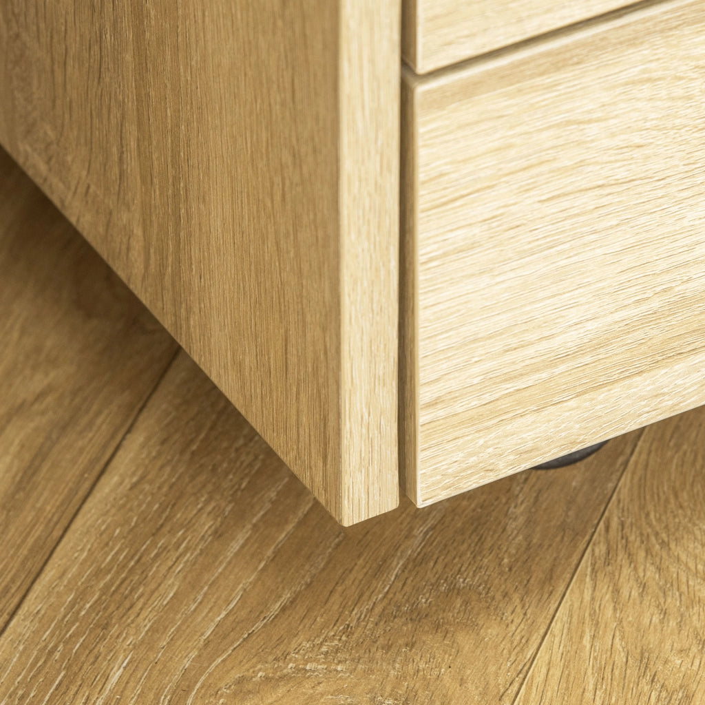 Cassettiera per Ufficio ¨C Zephmum ¨C 4 Cassetti, Legno Naturale, 40x36x65 cm