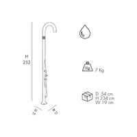 Doccia Tradizionale In Polietilene Funny Yin Con Miscelatore E Doccetta Colore Antracite Cv-T145/7016