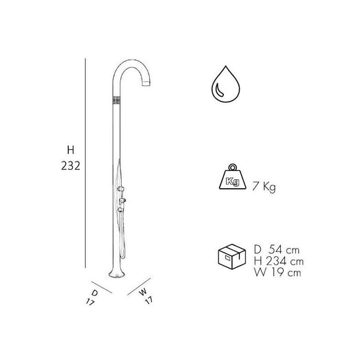 Doccia Tradizionale In Polietilene Funny Yin Con Miscelatore E Doccetta Colore Antracite Cv-T145/7016