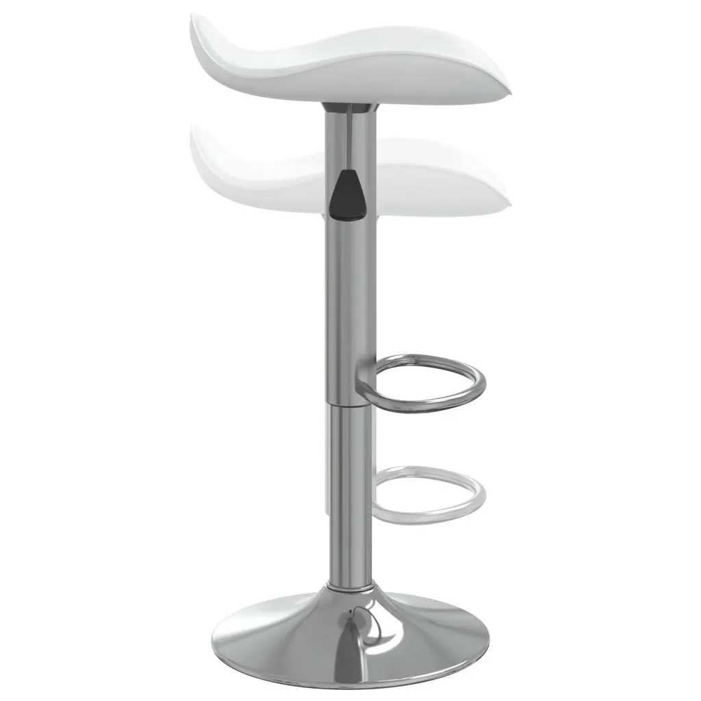 Sgabello da Bar Bianco in Acciaio Cromato e Pelle Sintetica cod mxl 57328
