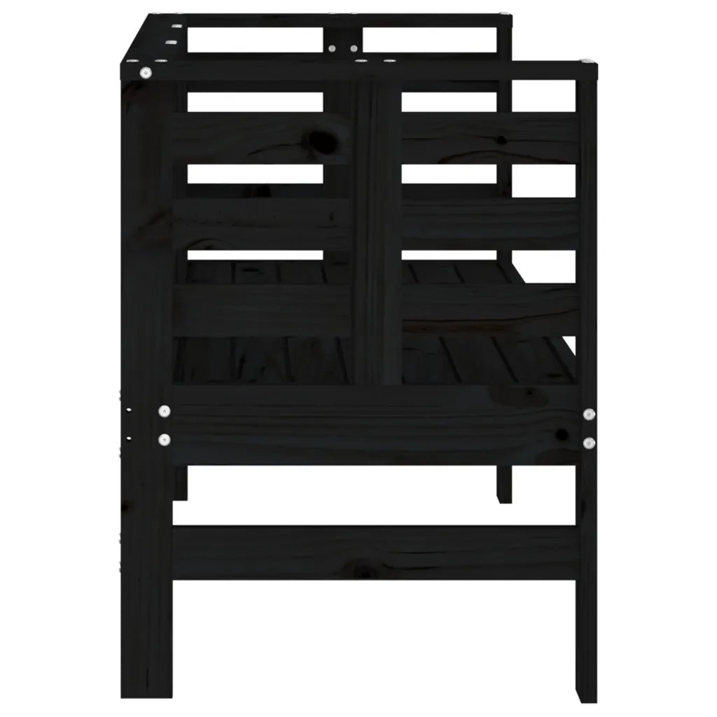 Panchina da Giardino | Panca da Giardino Nera 111,5x53x71 cm Legno Massello di Pino