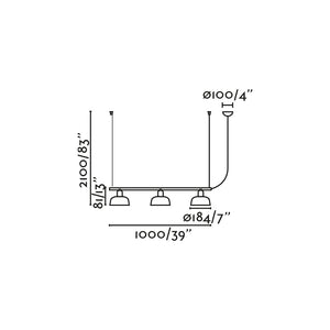 TATAWIN LINEAL S Lampada sospensione lineare bianca