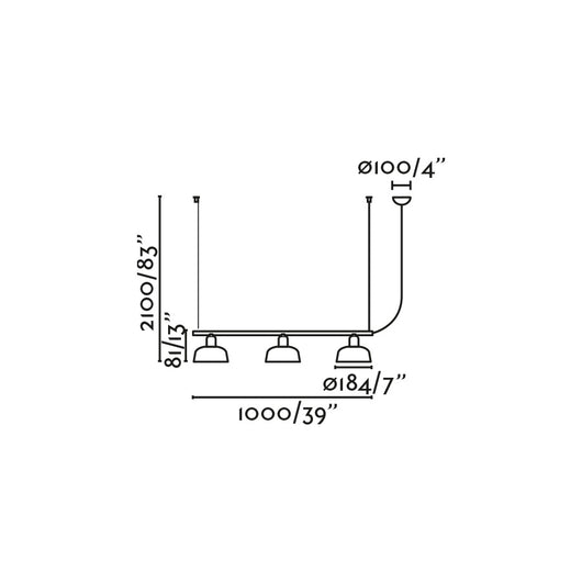 TATAWIN LINEAL S Lampada sospensione lineare bianca