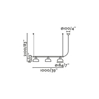 TATAWIN LINEAL S Lampada sospensione lineare nera