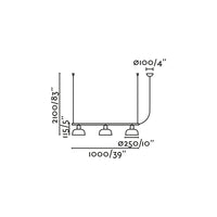 TATAWIN M Lampada sospensione lineare nera