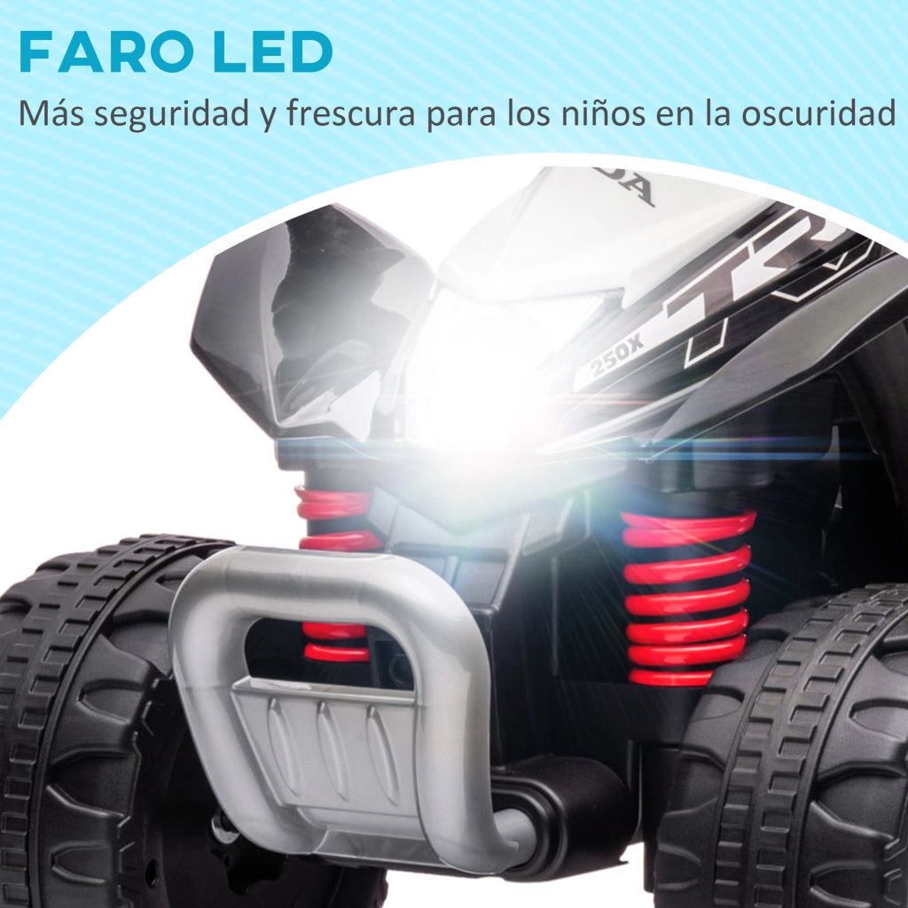 Quad Elettrico per Bambini ¨C ZephMum ¨C 65.5x38.5x43.5cm Nero con Luci LED