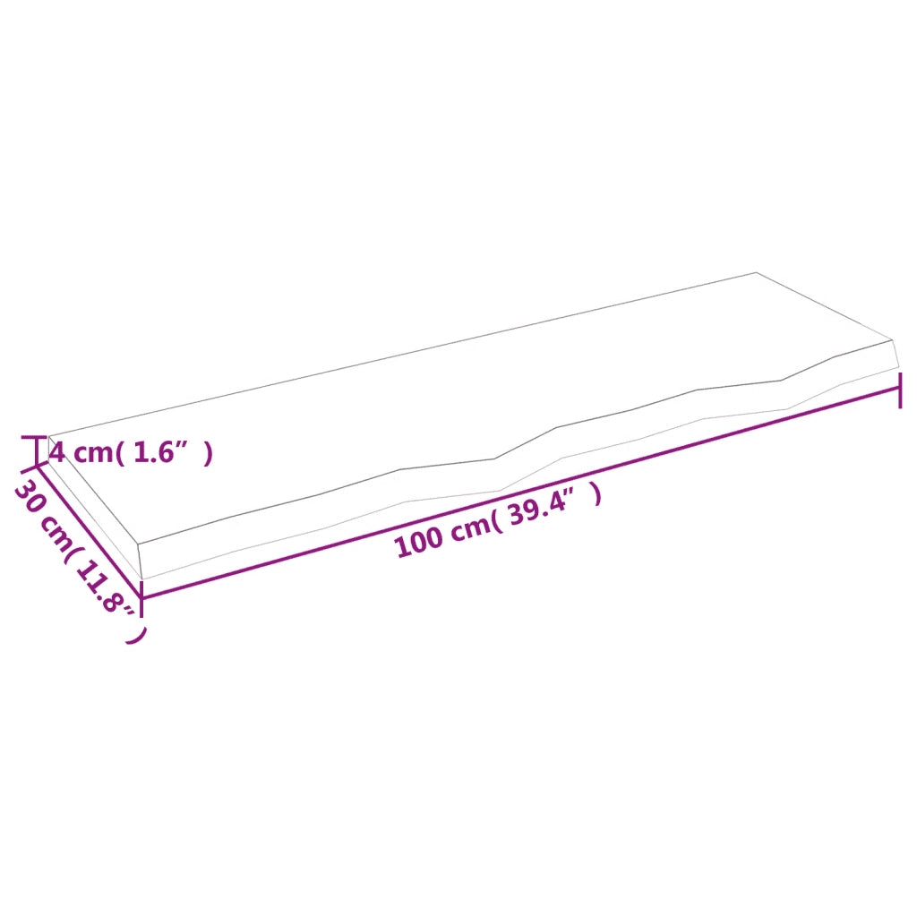 Piano Bagno Marrone 100x30x(2-4) cm Legno Massello Trattato CFW5480303