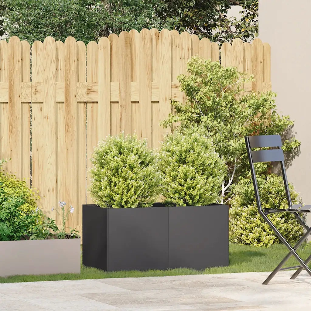 Fioriera Nera 80x40x40 cm in Acciaio Laminato a Freddo 860668