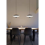 Trade Shop - Lampadario Led A Sospensione Moderno 11w 880lm Bianco Nero Luce Calda Ip20 Lp-64 - Nero