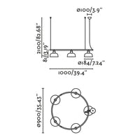 TATAWIN S Lampada sospensione circolare bianca