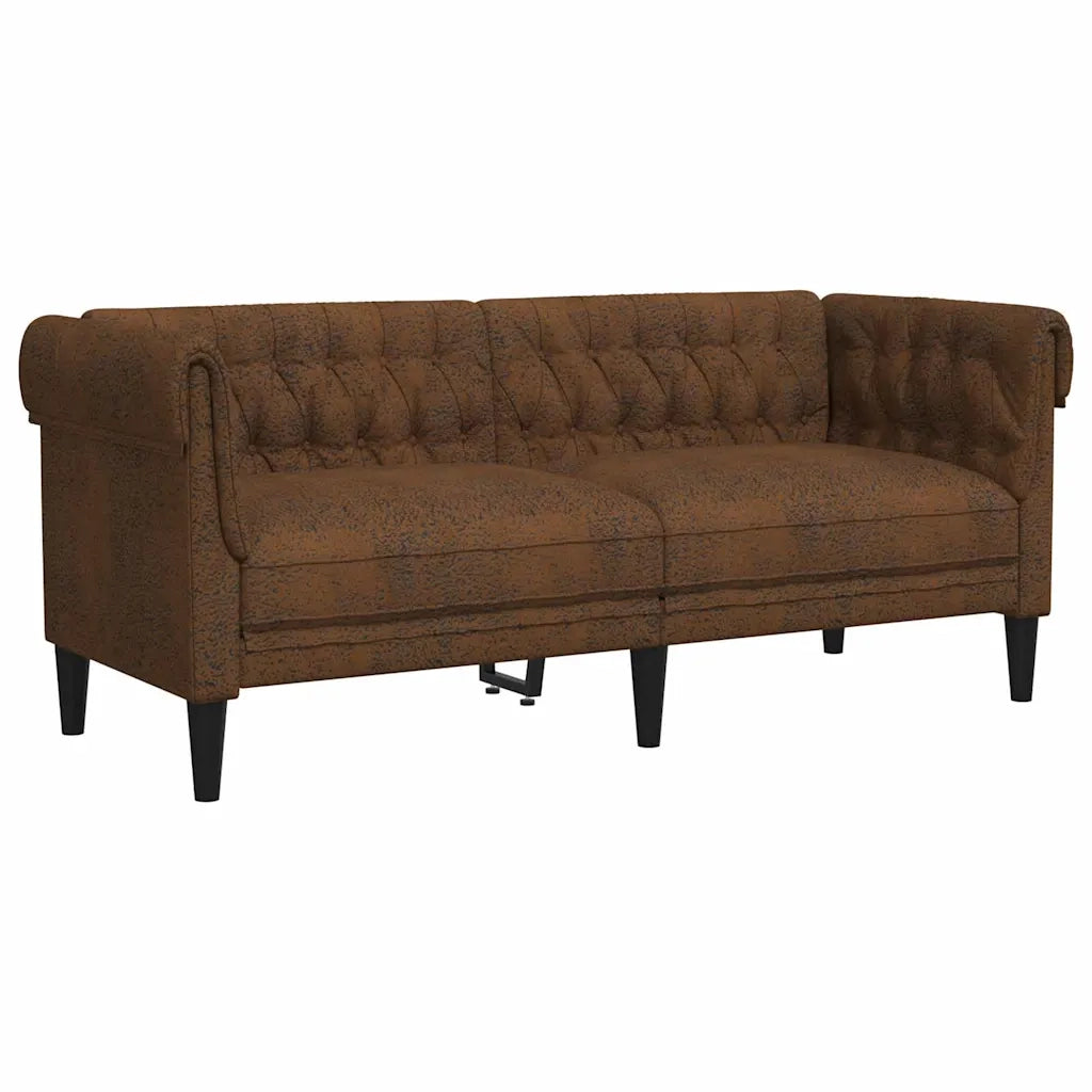 vidaXL Divano Chesterfield Argille Marrone 182.5 x 74.5 x 74.5 cm
