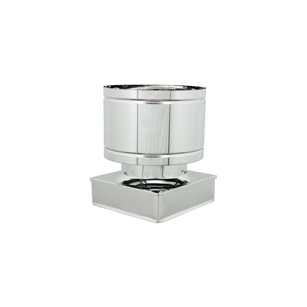 Fumaiolo da 22x32cm tipo botte 4 venti inox aisi 304 base rettangolare