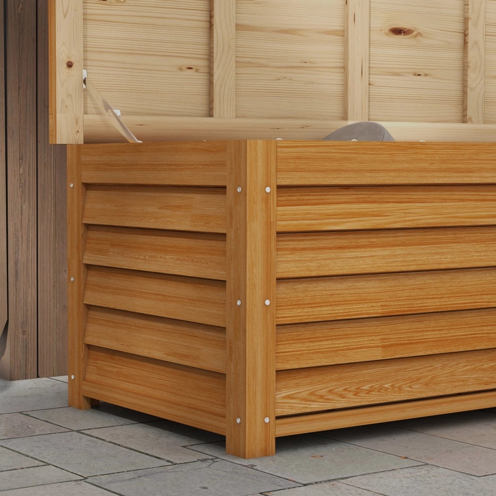 Cassa di stoccaggio giardino esterno 176L in legno ¨C zephmum ¨C 130x50x45 cm